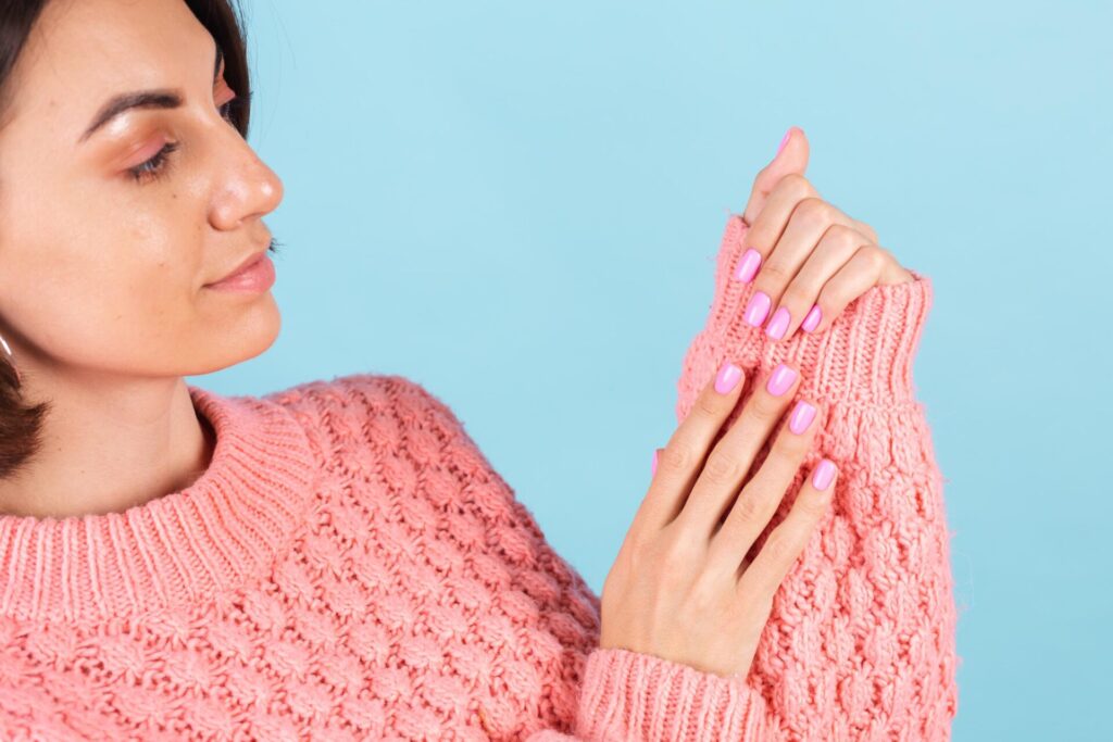 a girl with strong and healthy nail