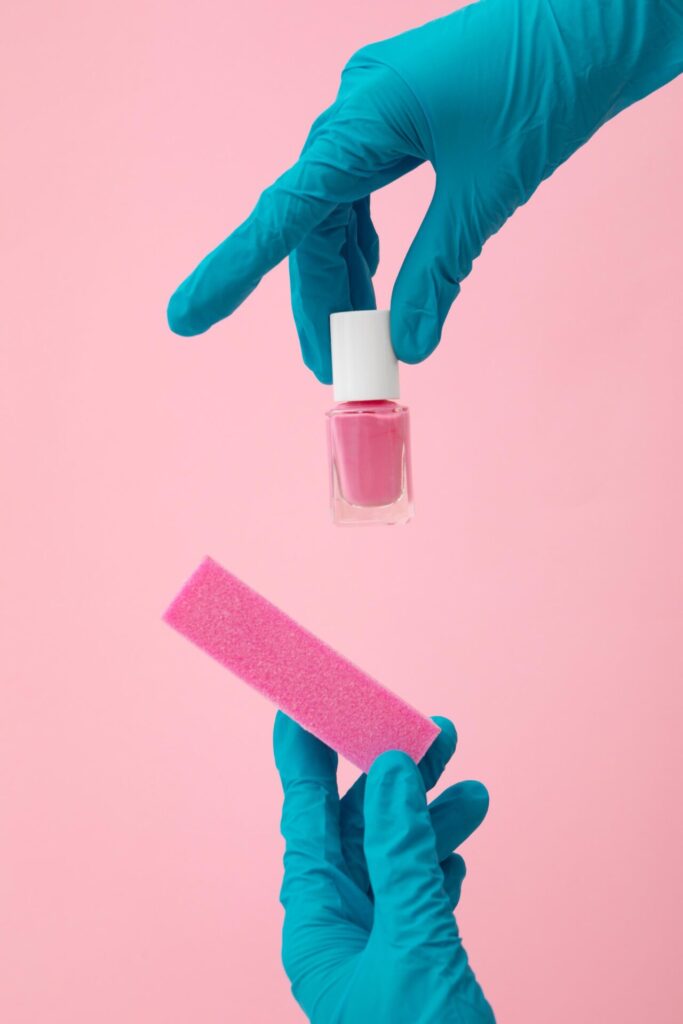 Close-up of nails with varnish, illustrating the question: Does Nail Varnish Damage Nails?