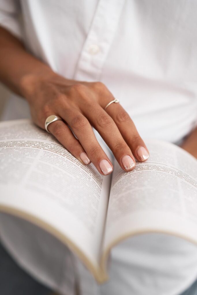 french manicure with white tips