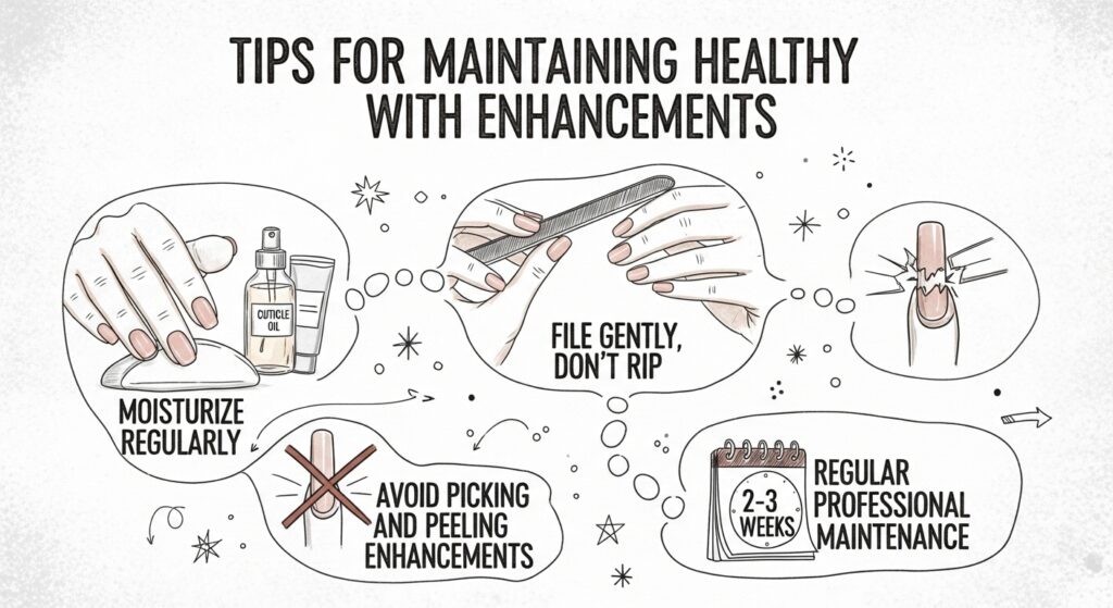 Tips for Maintaining Healthy Nails with Enhancements